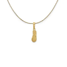 14k Yellow Gold 3D Hawaii Flip Flop Sandal Necklace