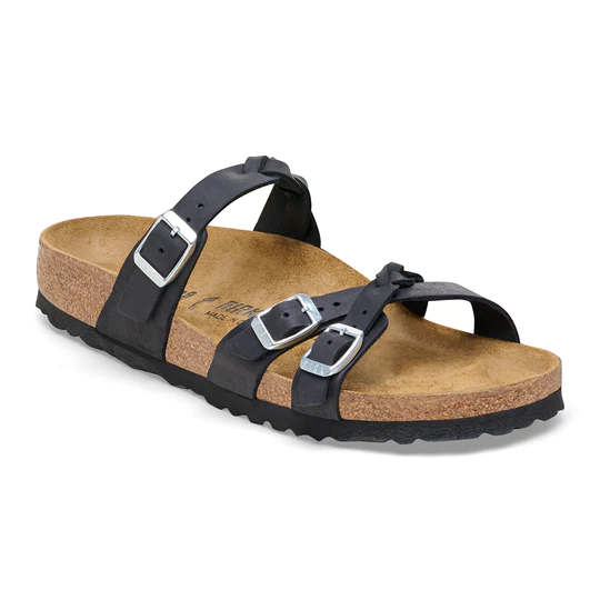 Birkenstock Women’s Franca Braid Sandal Black Oiled Leather