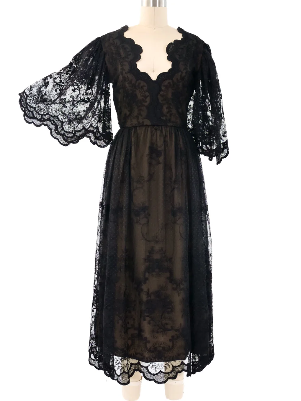 Black Lace Midi Dress