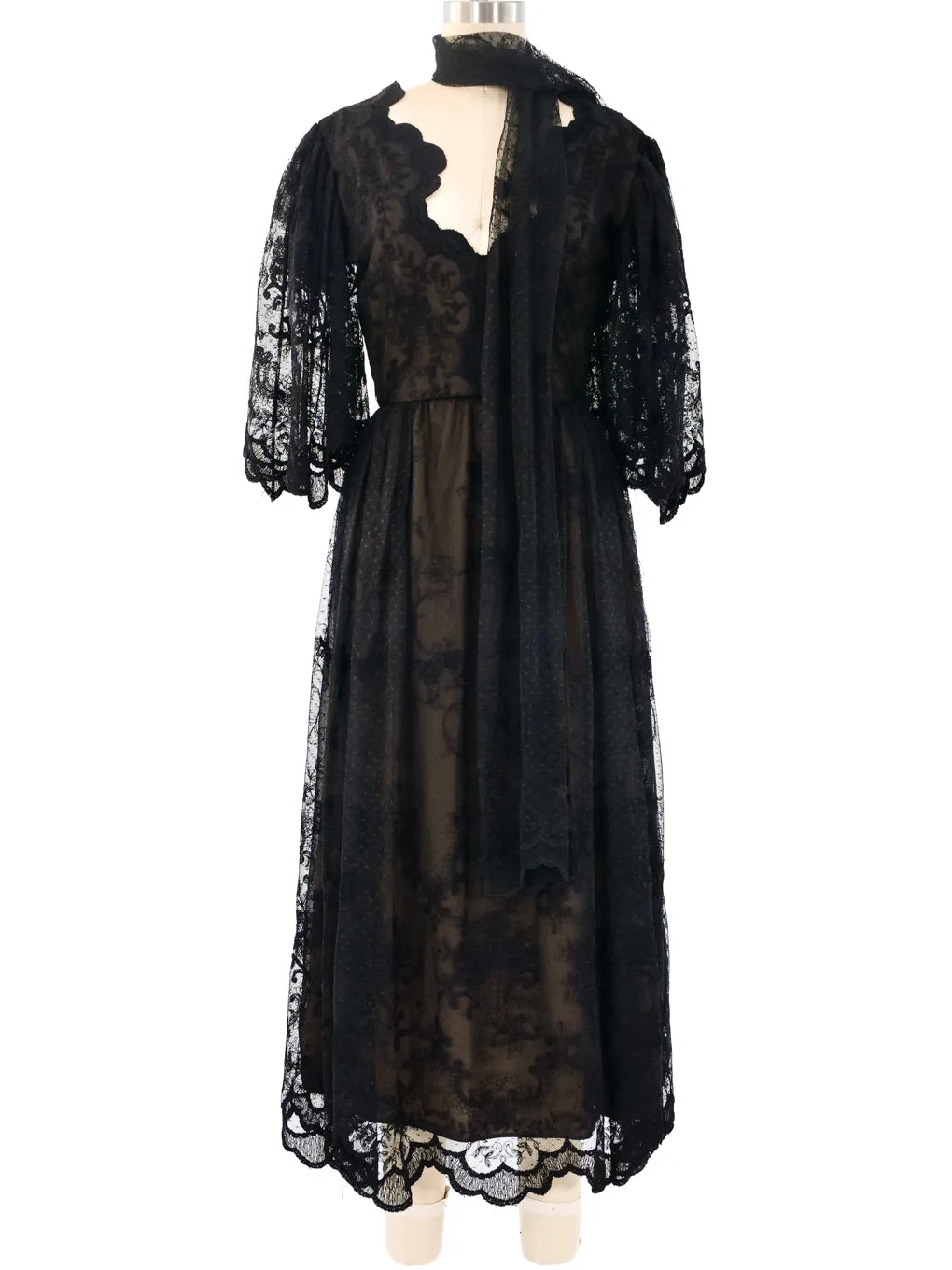 Black Lace Midi Dress