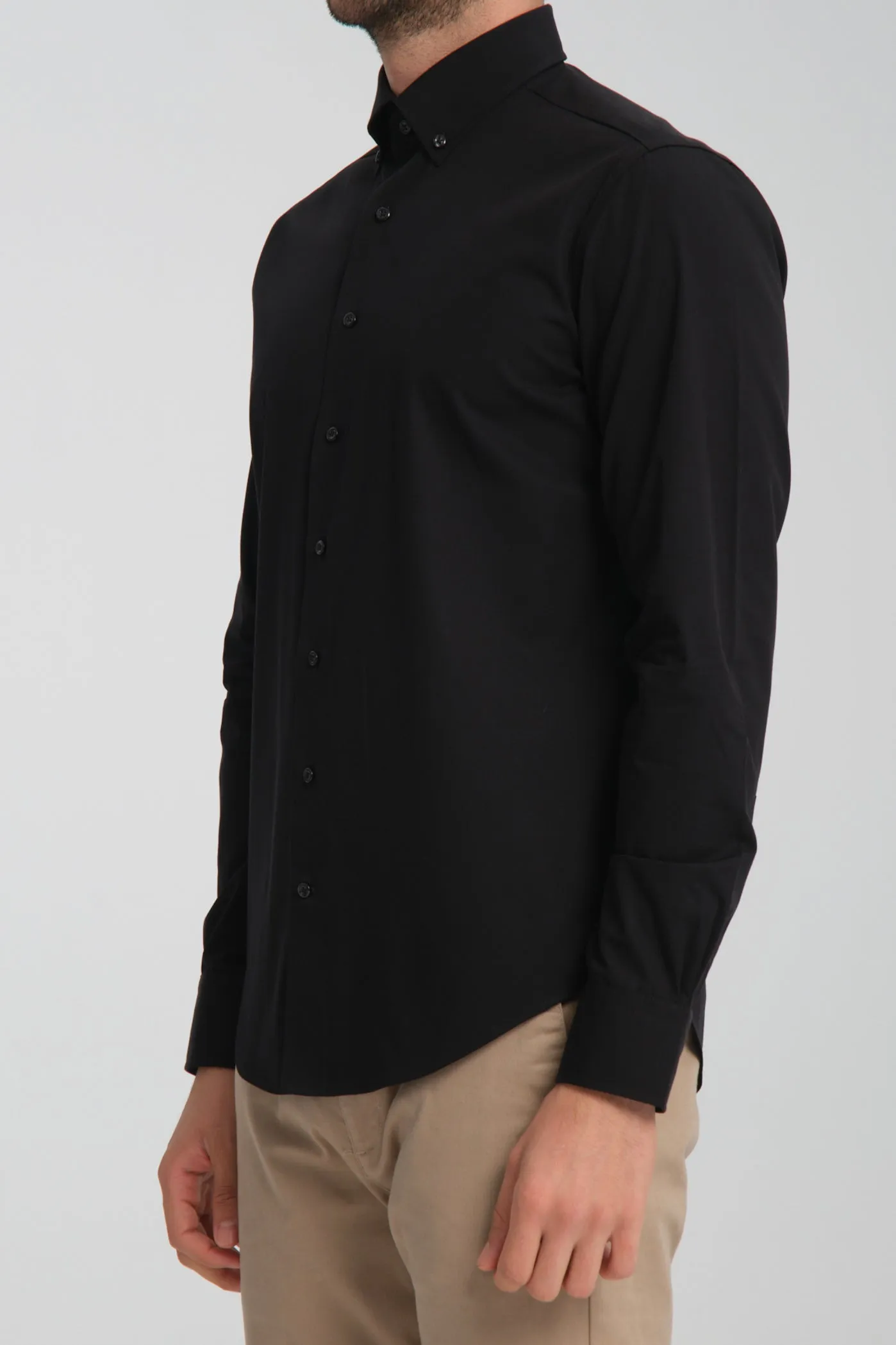 Cesare Essentials Poplin Man Shirt Black Non Iron