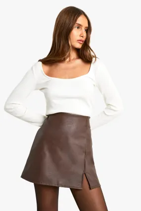 FAUX LEATHER MINI SKIRT