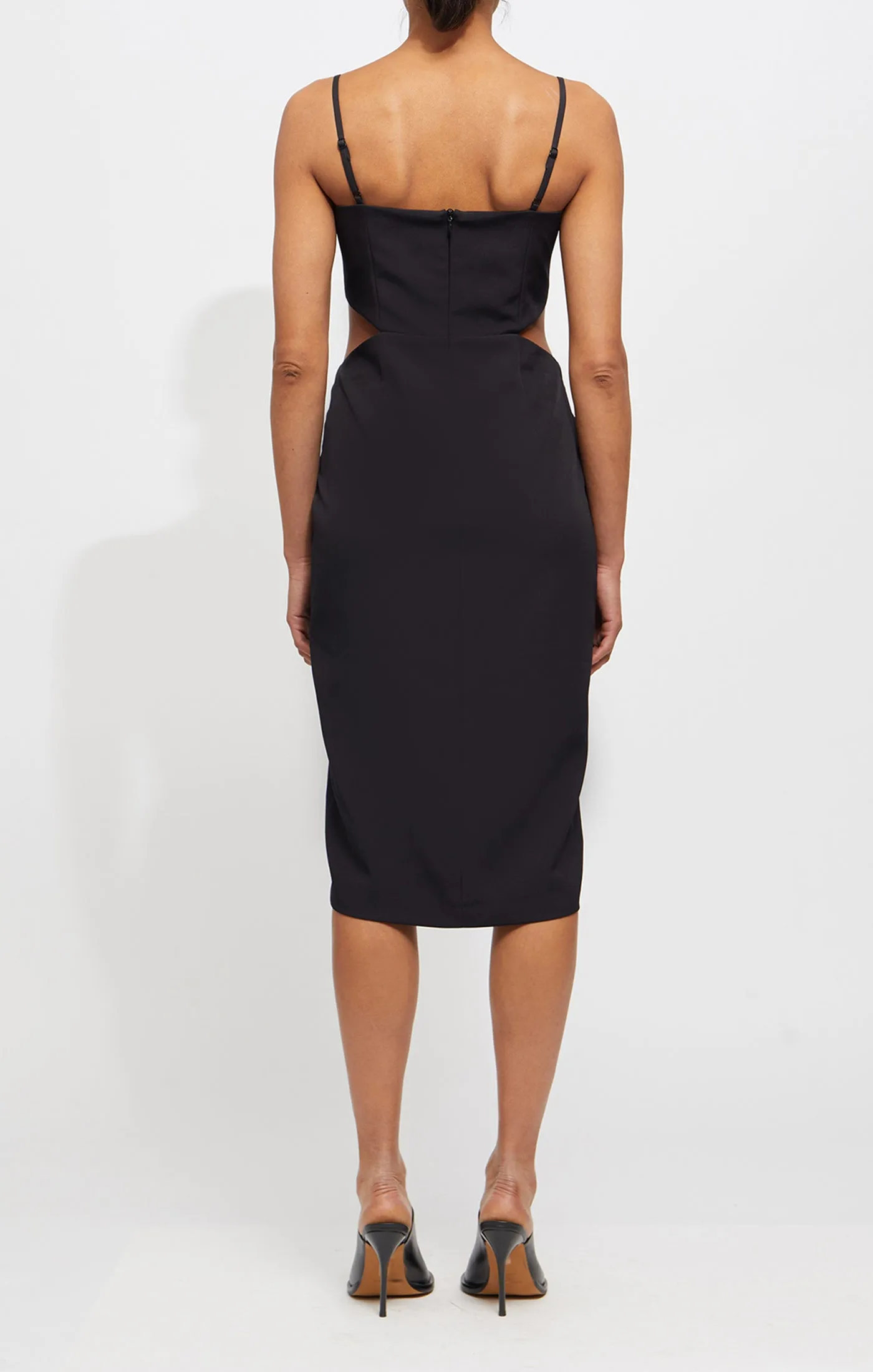 FRENCH CONNECTION ECHO CUT OUT STRAPLESS SLIP DRESS