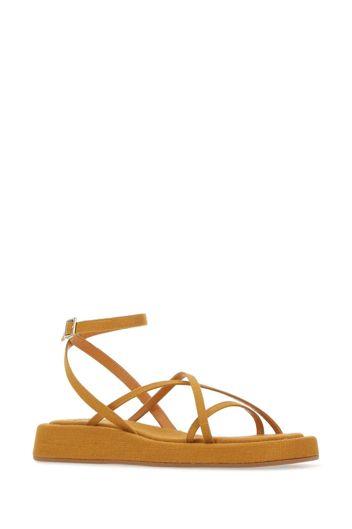 Gia Couture Mustard Fabric Rosie 16 Sandals