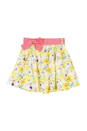 Girls'  Yellow Floral Skirt