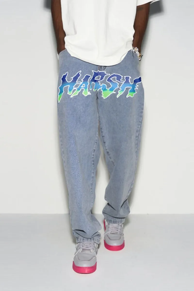 Gradient Logo Loose Jeans