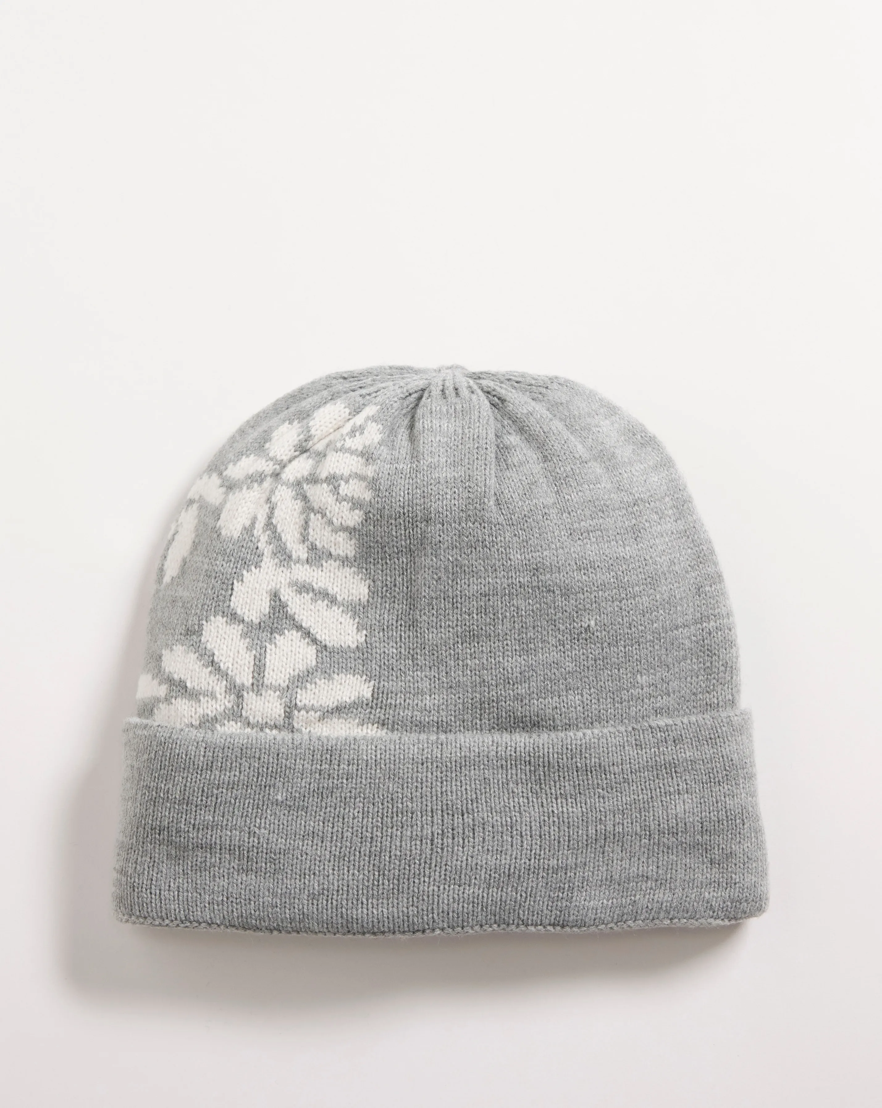 Grey Floral Jacquard Beanie | Simply Be