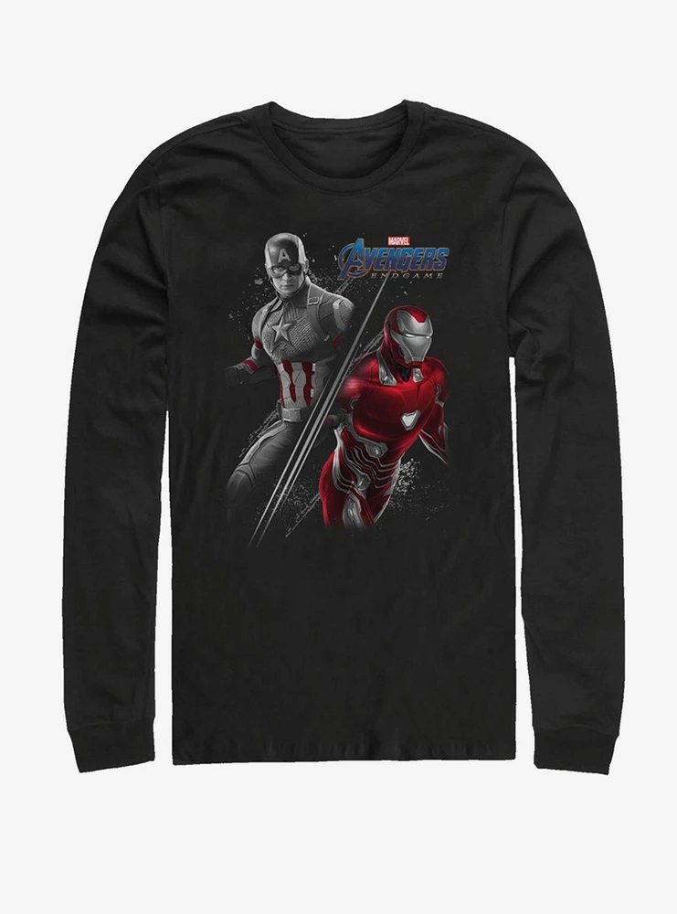 Hot Topic Marvel Avengers: Endgame Captain America and Iron Man Long-Sleeve T-Shirt