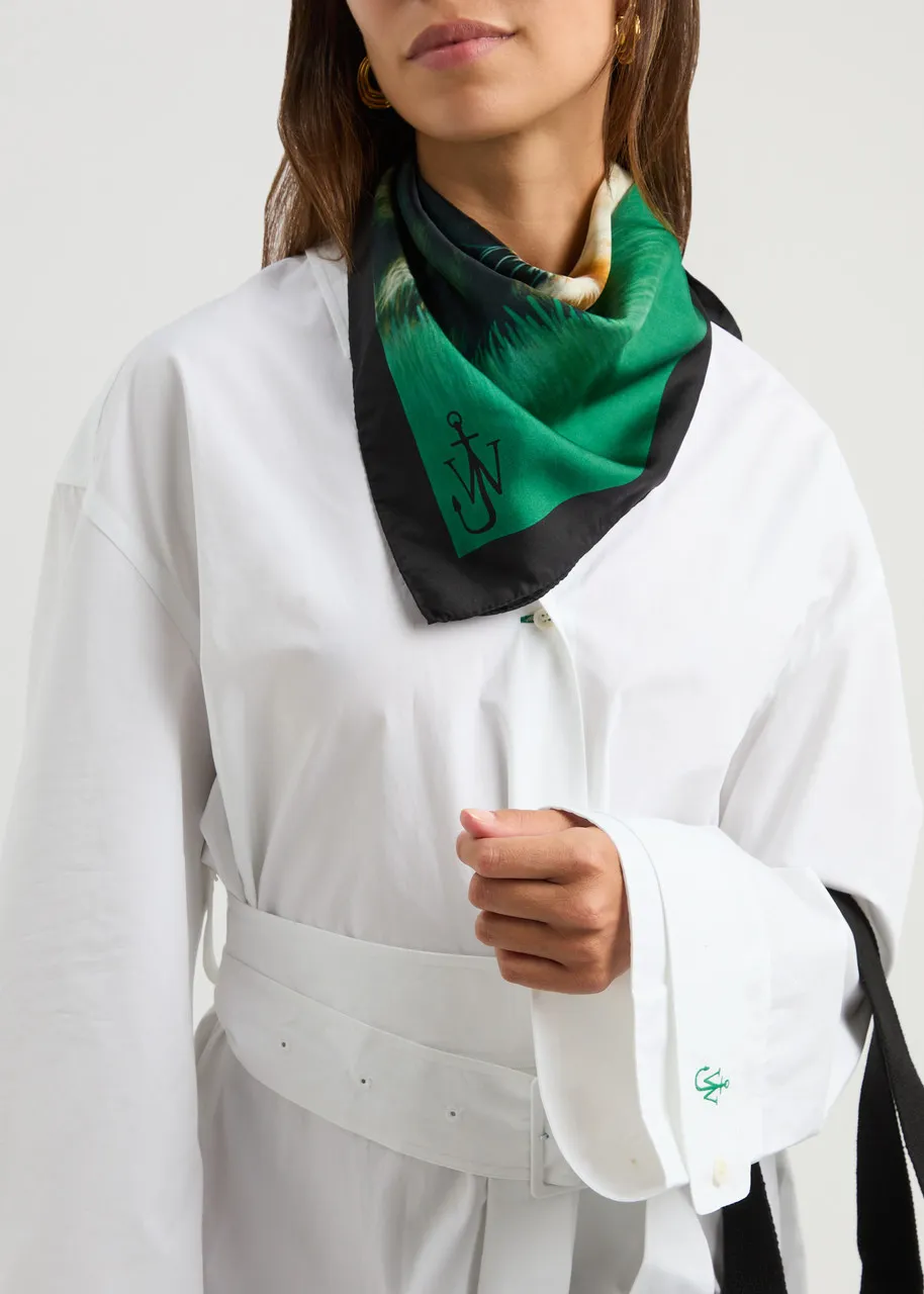 JW ANDERSON Cat-print silk-satin scarf  -                         -                     -                