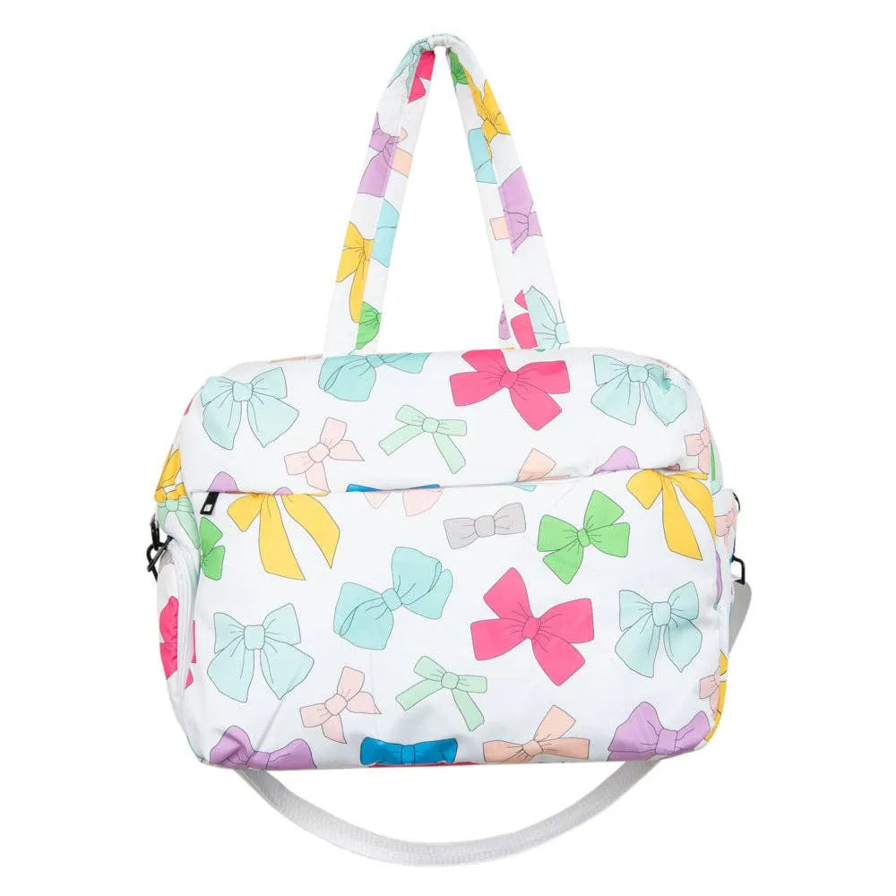Katydid - Weekend Duffel w/ Pass-Thru Slip - Multicolored Coquette Bows