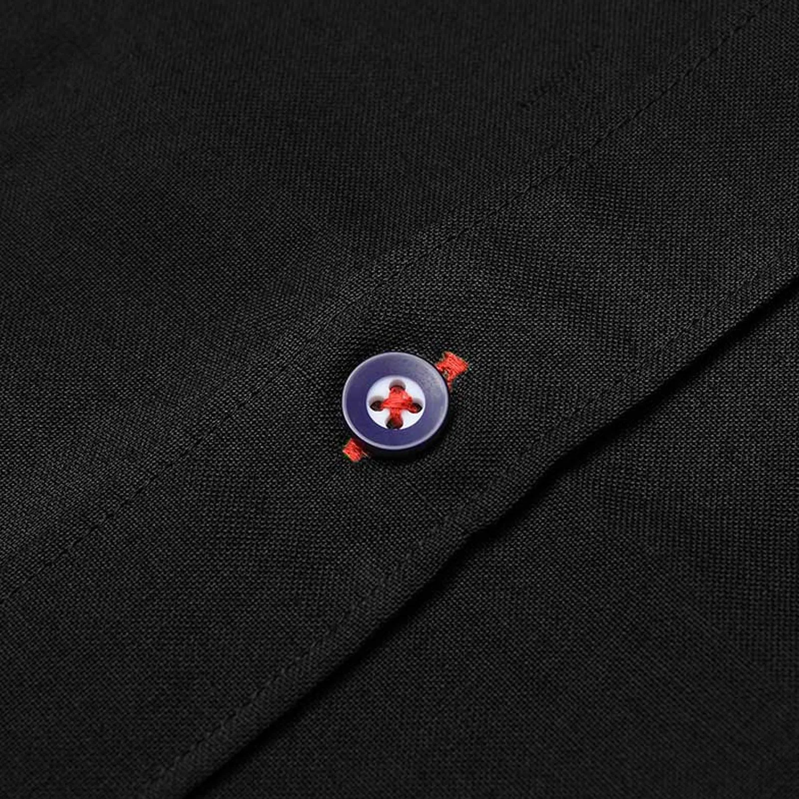 Lambretta Mens Oxford Long Sleeve Button Down Collar Shirt - Black