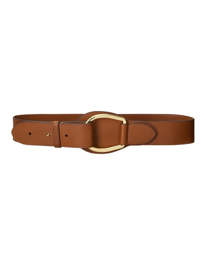 Leather Wide D-Ring Belt in Brown