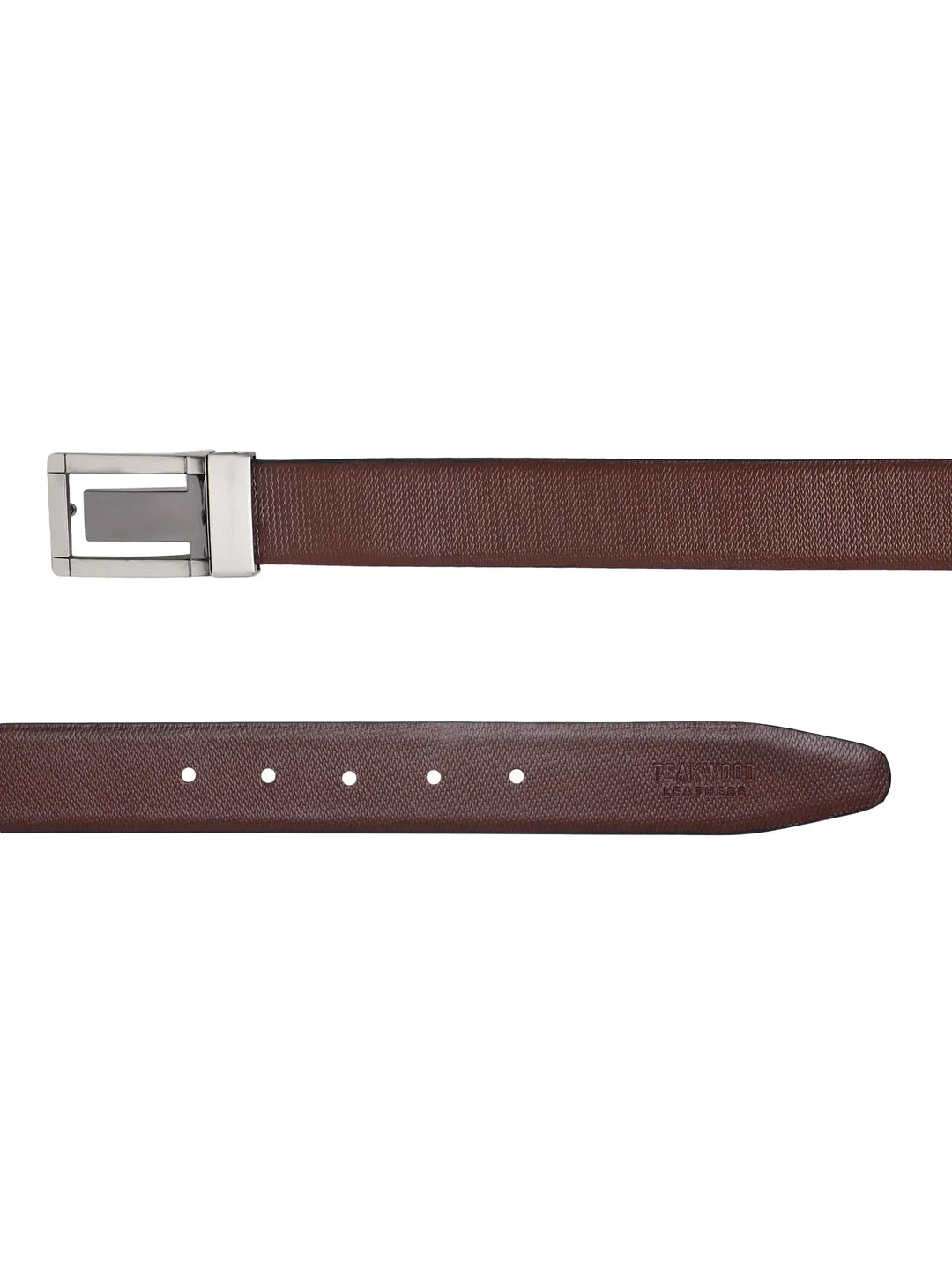 Men Black & Brown Solid Reversible Leather Belt