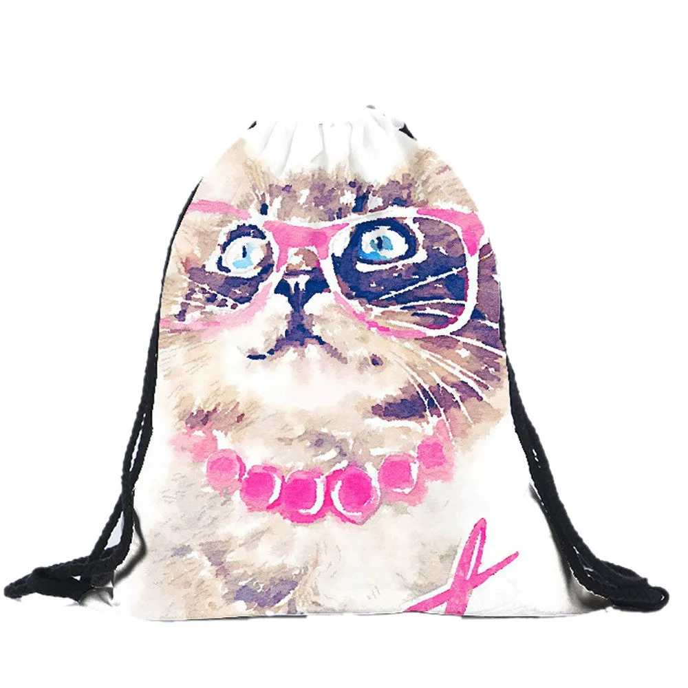 Men Women Backpack 3D Printing Backpack for girls Beam Por Drawstring Backpacks girl Bag Mochila Mujeres Femmes Bag