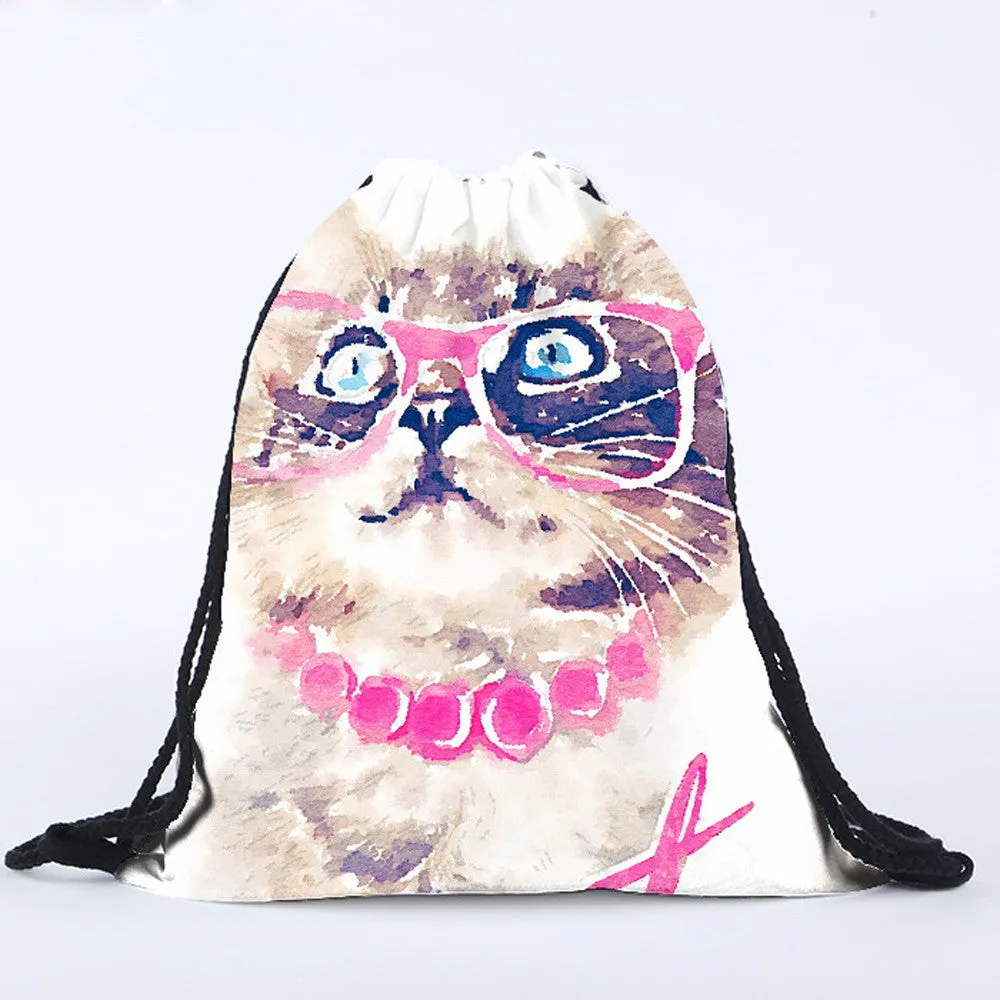 Men Women Backpack 3D Printing Backpack for girls Beam Por Drawstring Backpacks girl Bag Mochila Mujeres Femmes Bag