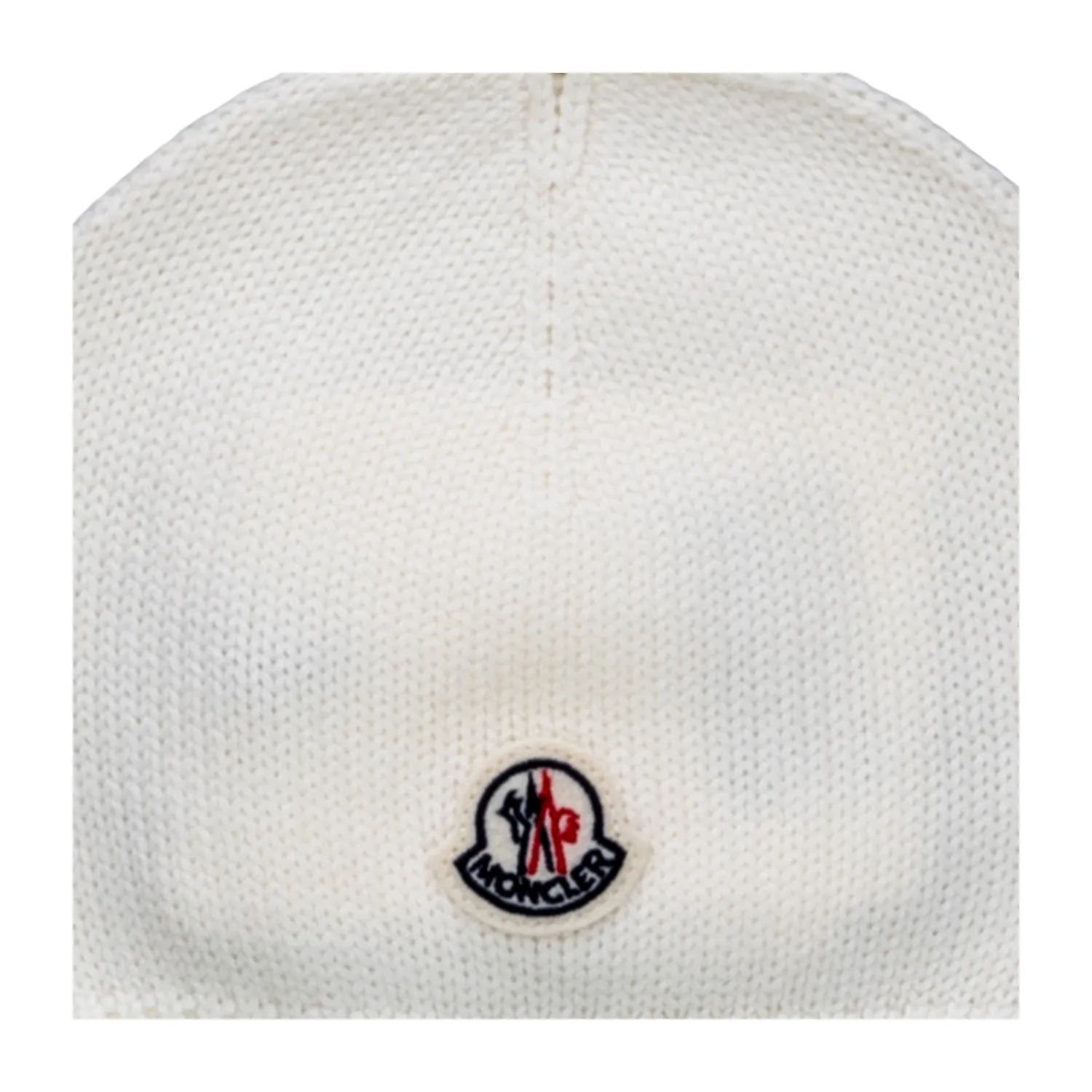 Moncler Unisex Logo Patch White Beanie