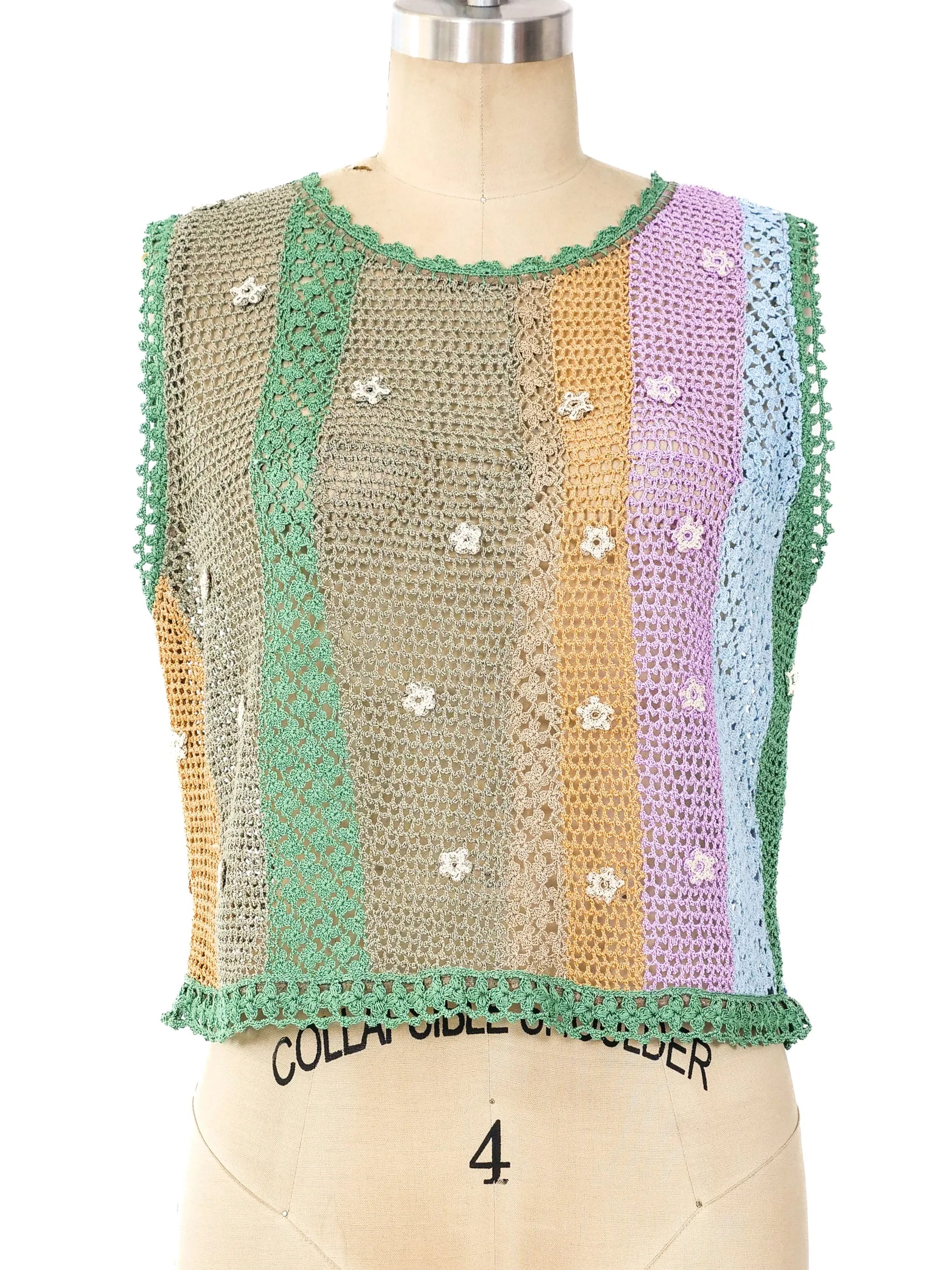 Multicolor Pastel Crochet Tank