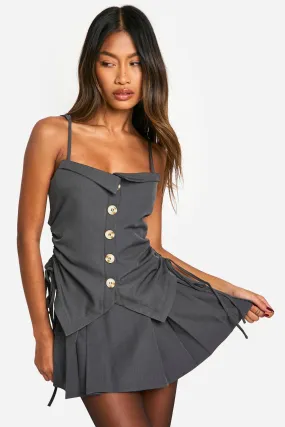 Pleated Micro Mini Skirt