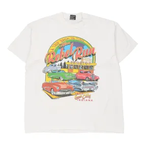 Single Stitch Made in USA The Rebel Run Indiana 1994 Fruit Of The Loom Graphic T-Shirt - XL White Cotton