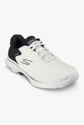 Skechers Performance Go Walk 7 Cosmic Waves White/Black Mesh Bungee Athletic Slip On Nursing Shoes