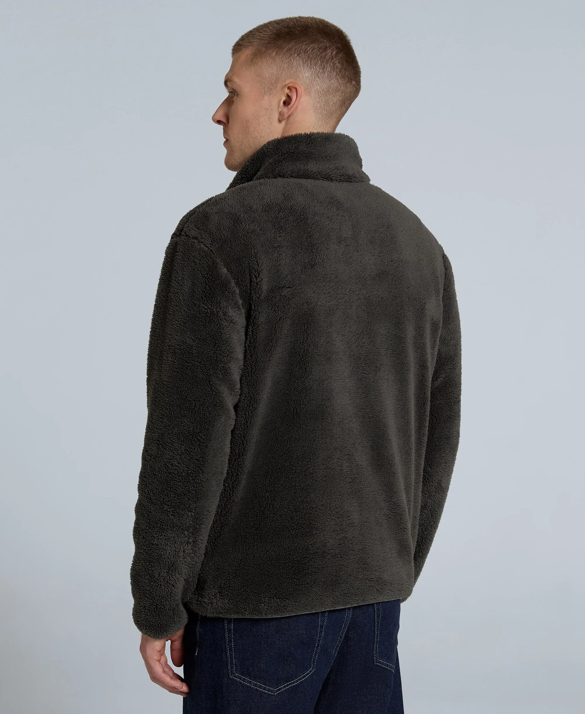 Teddy Mens Fleece Jacket - Dark Khaki