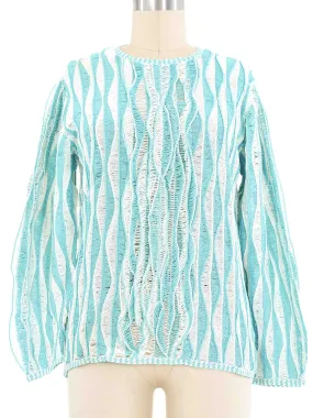 Turquoise Wave Crochet Top