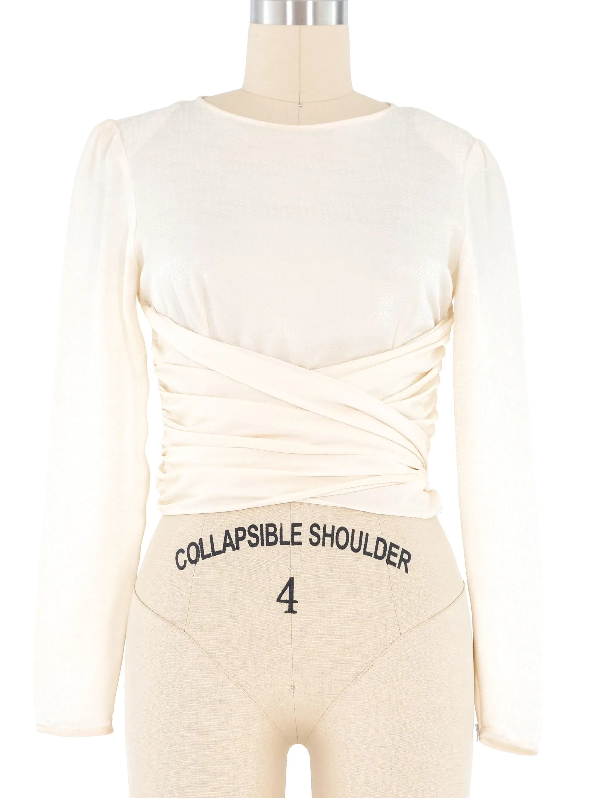 Valentino Silk Jacquard Wrap Top