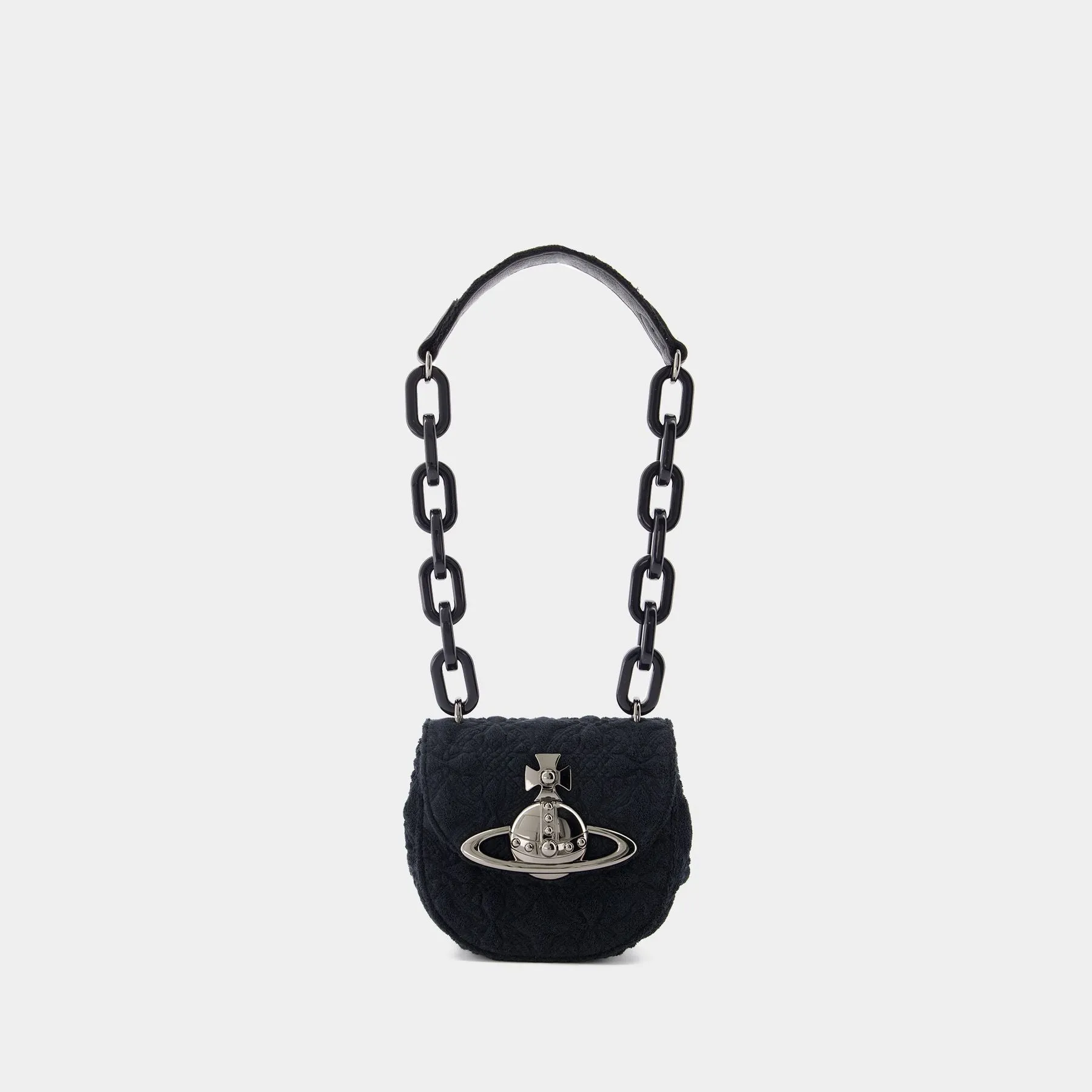 Vivienne Westwood  Jodie Saddle Shoulder Bag - Vivienne Westwood - Cotton - Black