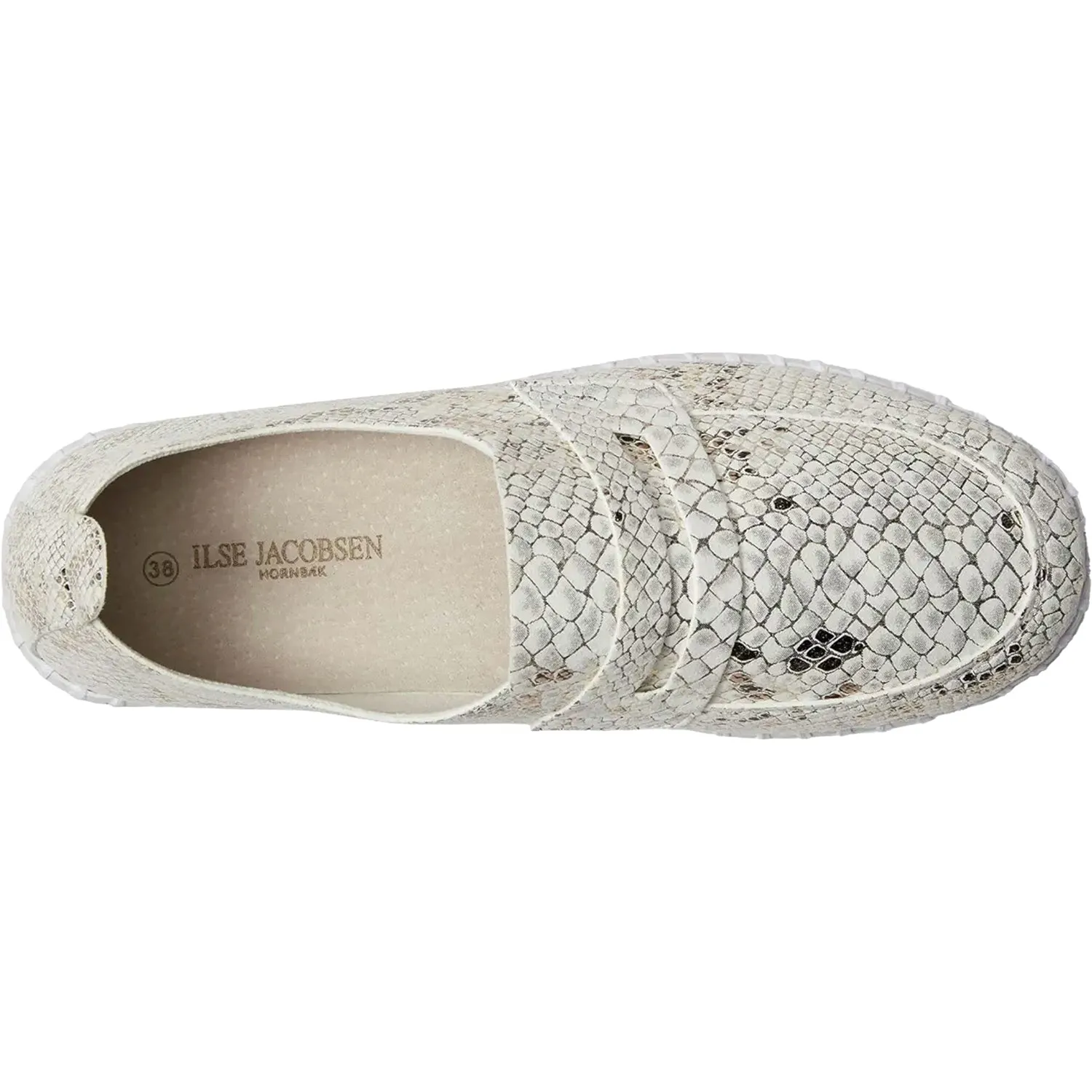 Women's Ilse Jacobsen Tulip 3868 Platform Loafer White Synthetic